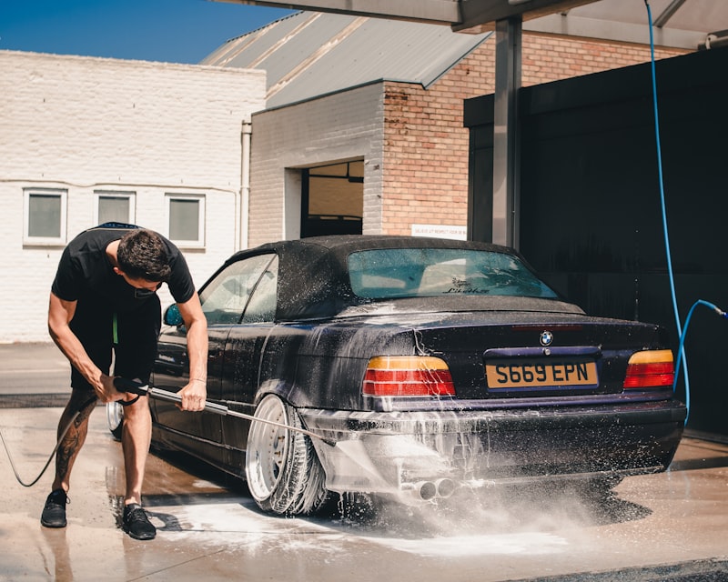 Eco friendly car wash water splash
